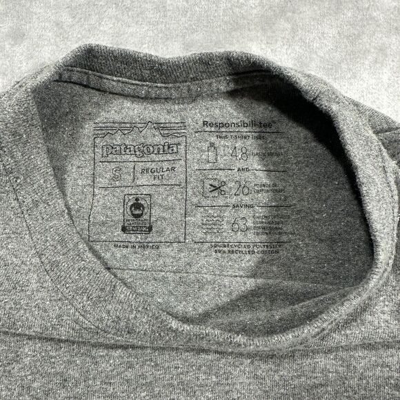 PATAGONIA Regular Fit CAMP HIKE CLIMB OUTDOOR POCKET T SHIRT Mens S Gray - Picture 3 of 8